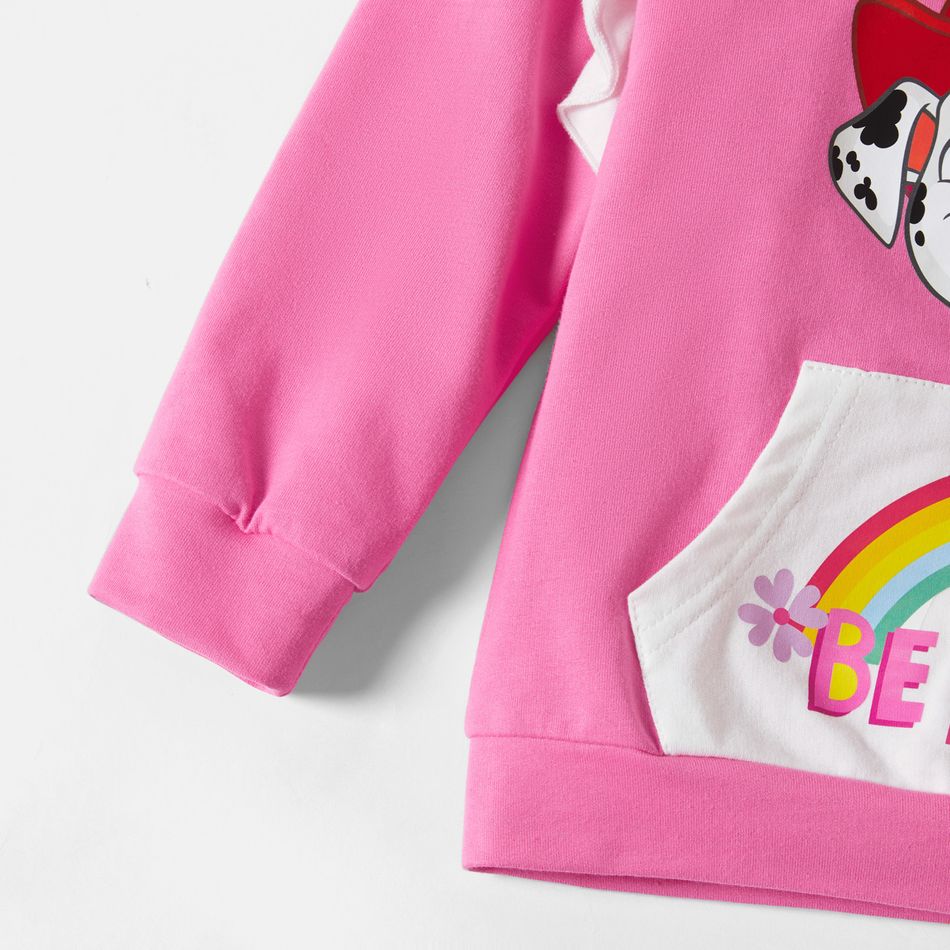 PAW Patrol Toddler Girl Rainbow Cotton Hooded Sweatshirt Pink big image 4