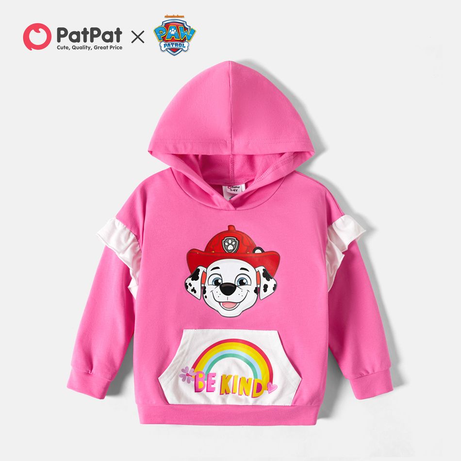 PAW Patrol Toddler Girl Rainbow Cotton Hooded Sweatshirt Pink