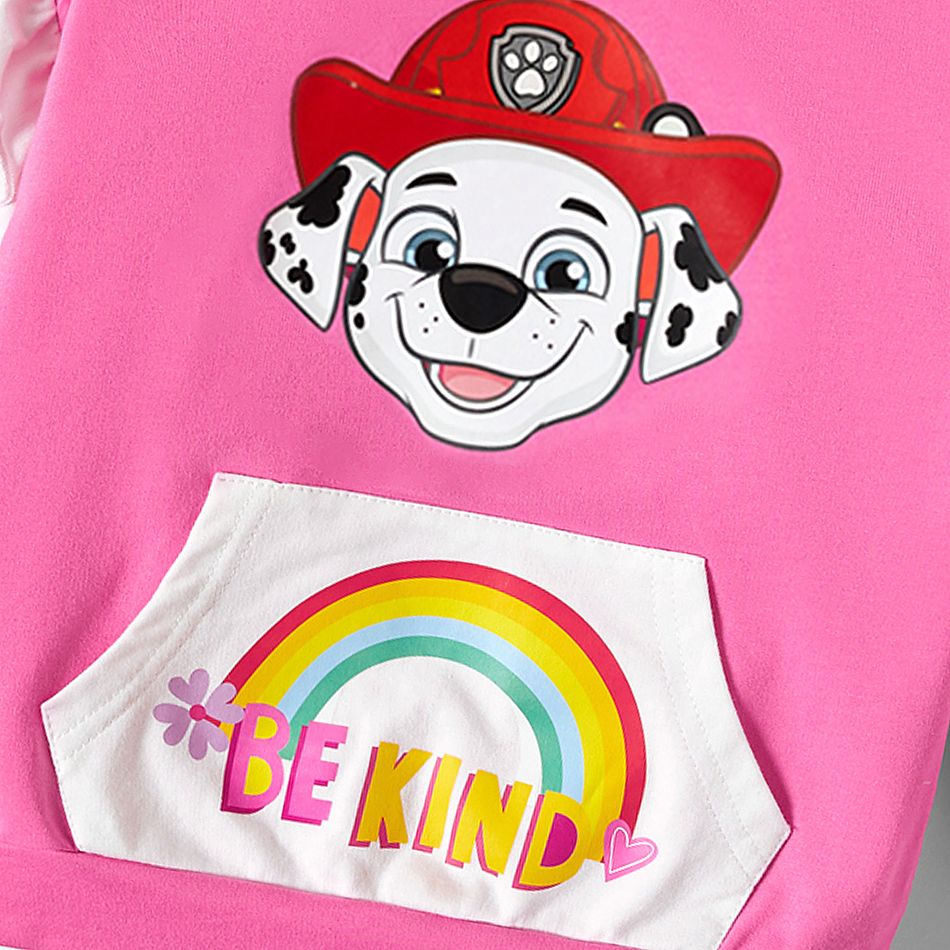 PAW Patrol Toddler Girl Rainbow Cotton Hooded Sweatshirt Pink big image 2