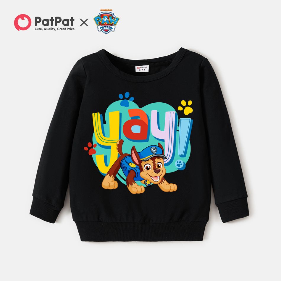 PAW Patrol Toddler Boy Black Graphic Cotton Sweatshirt Black