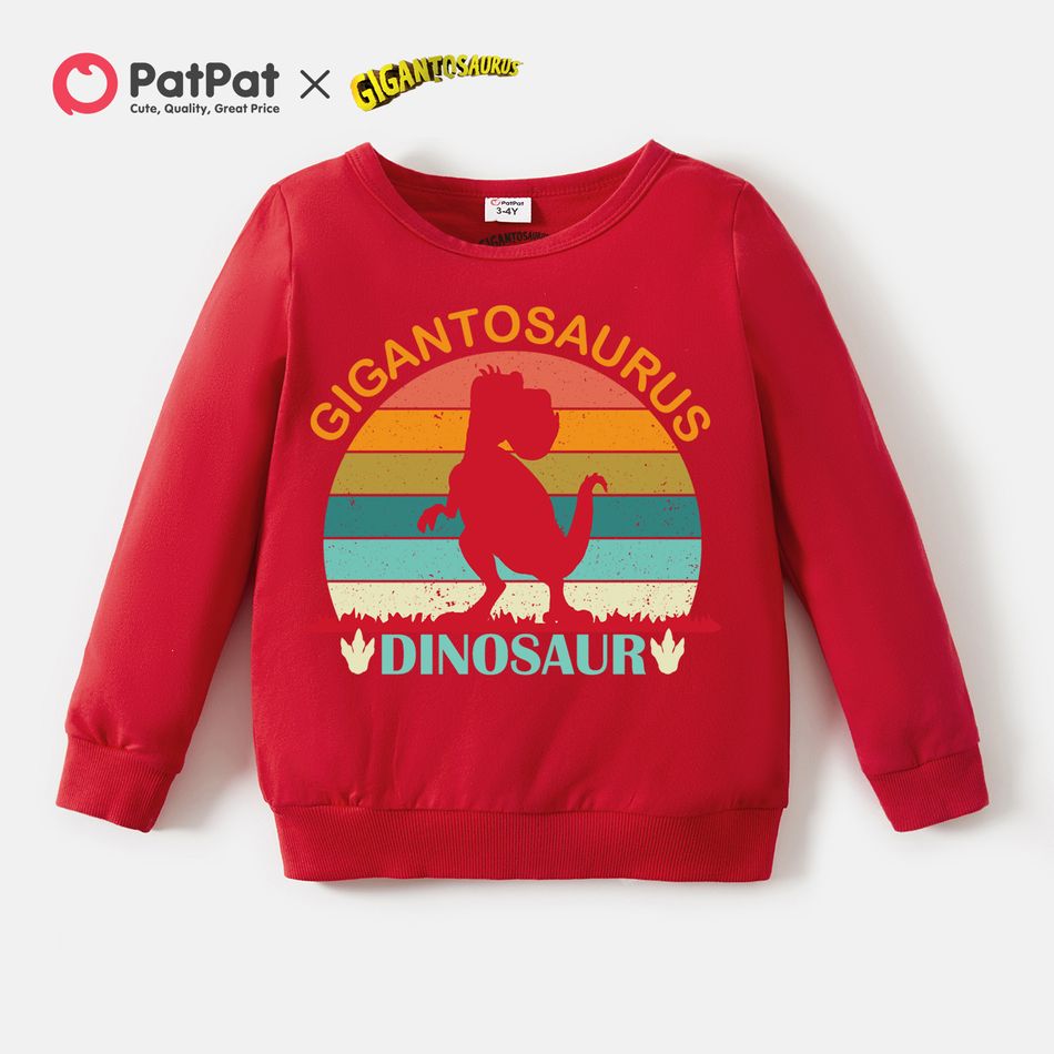 Gigantosaurus Toddler Boy/Girl Dinosaur Cotton Sweatshirt Red