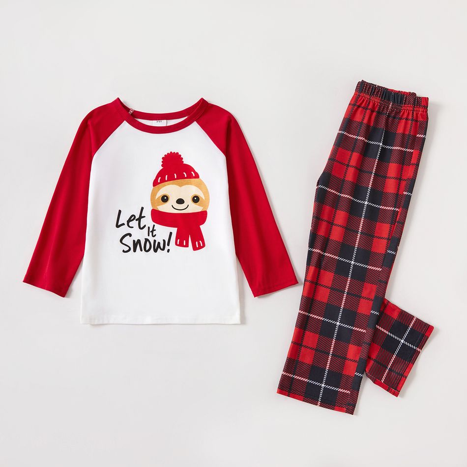 Natal Look de família Manga comprida Conjuntos de roupa para a família Pijamas (Flame Resistant) Vermelho/Branco big image 6