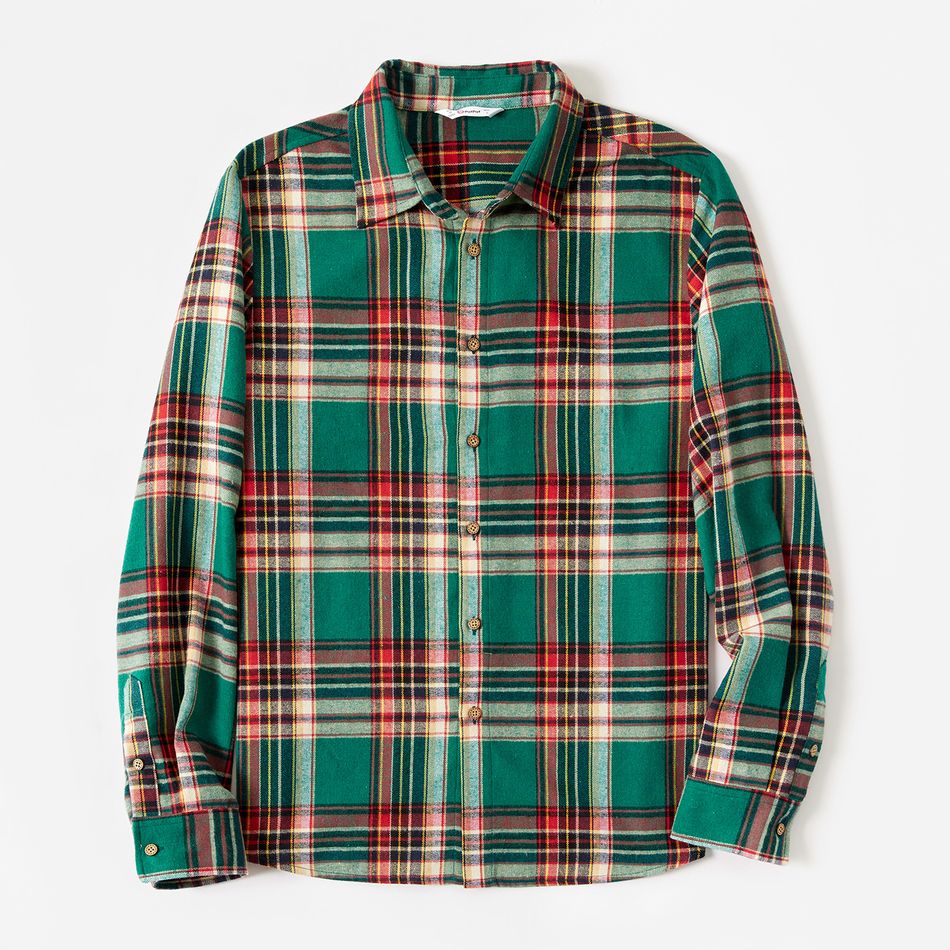 Natal Look de família Manga a três quartos Conjuntos de roupa para a família Conjuntos Verde Escuro big image 12