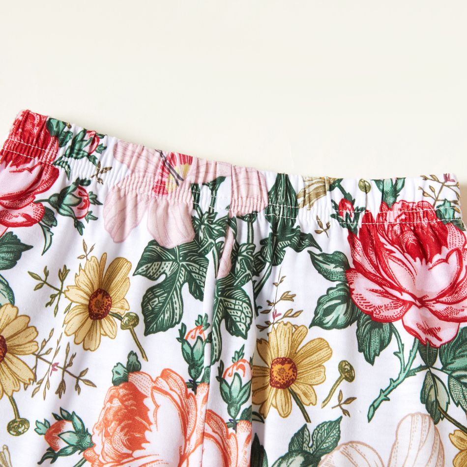 2 unidades Criança Mulher Bordas em forma de sino Casual Flor grande conjuntos de camisetas Gengibre big image 5