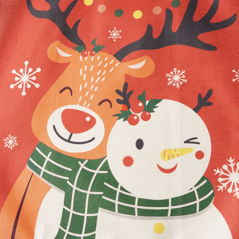 Christmas Deer and Snowman Print Red Apron for Mom and Me Red big image 4