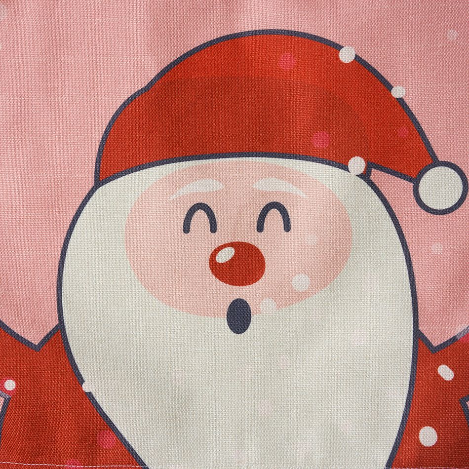 Christmas Cartoon Santa Claus and Letter Print Pink Aprons for Mom and Me Pink big image 3
