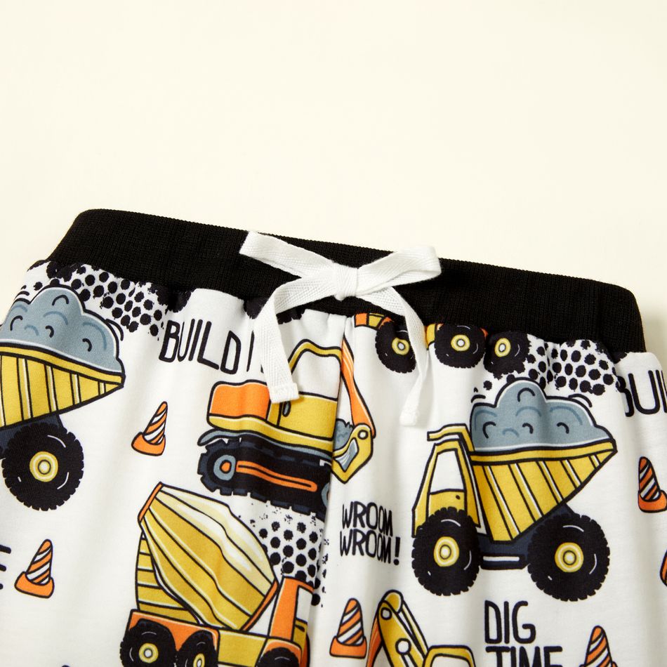Toddler Boy Vehicle Print Casual Pants Yellow big image 3