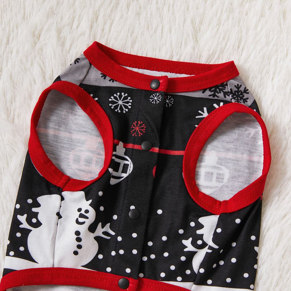 Christmas Tree Snowflake and Letters Print Grey Family Matching Long-sleeve Pajamas Sets (Flame Resistant) Grey big image 17