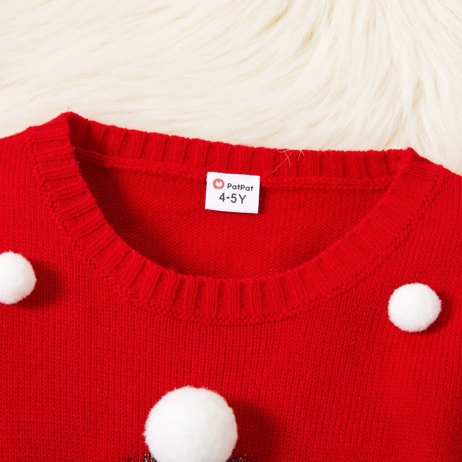 Natal 1 unidade Criança Unissexo Hipertátil/3D Infantil Camisola Vermelho big image 3