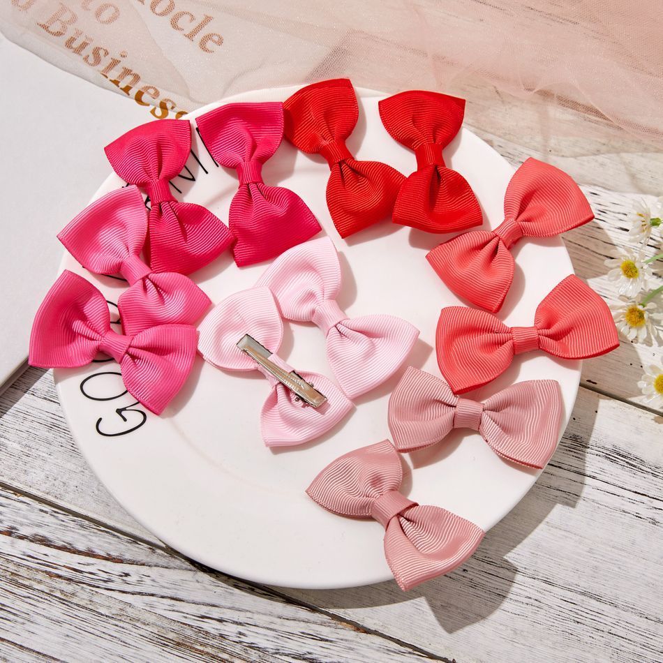 12-pack Bow Knot Decor Hair Clip for Girls (Multi Color Available) Light Pink big image 4