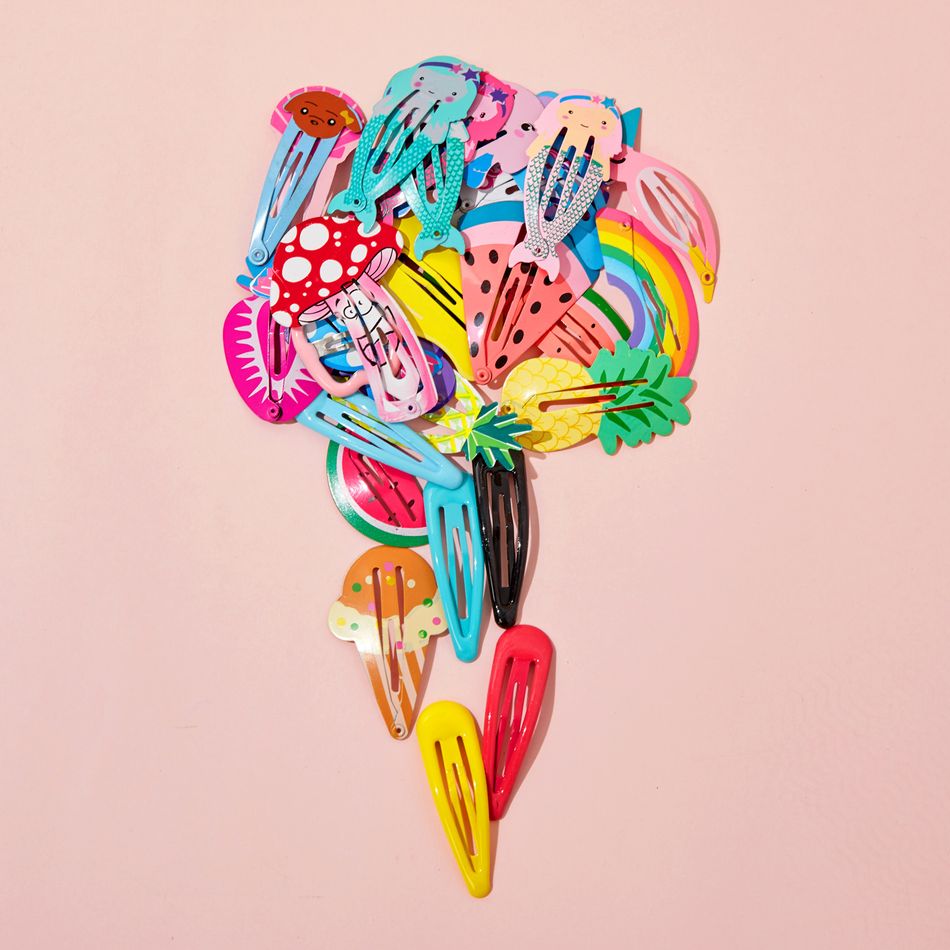 25-teilige süße Bonbonfarben-Cartoon-Design-Haarspangen für Mädchen Mehrfarbig big image 3