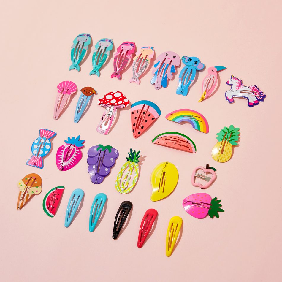 25-pcs Cute Candy Color Cartoon Design Hair Clips for Girls Multi-color big image 4