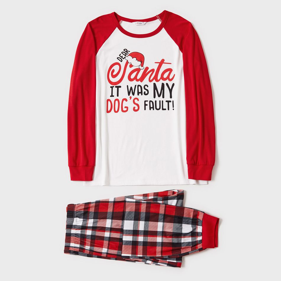 Natal Look de família Manga comprida Conjuntos de roupa para a família pijama apertado Vermelho/Branco big image 2
