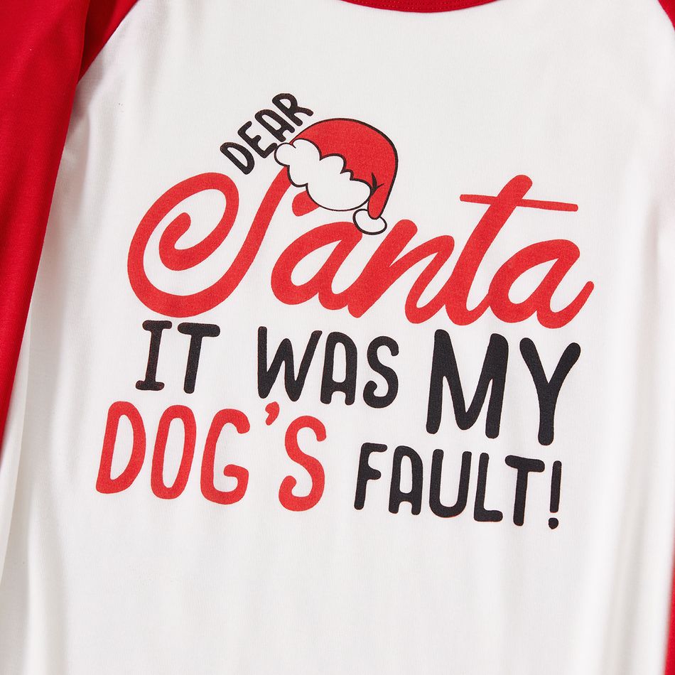 Natal Look de família Manga comprida Conjuntos de roupa para a família pijama apertado Vermelho/Branco big image 7