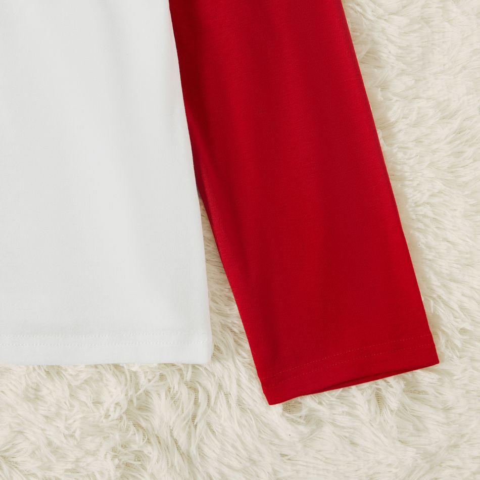 Natal Look de família Manga comprida Conjuntos de roupa para a família pijama apertado Vermelho/Branco big image 6
