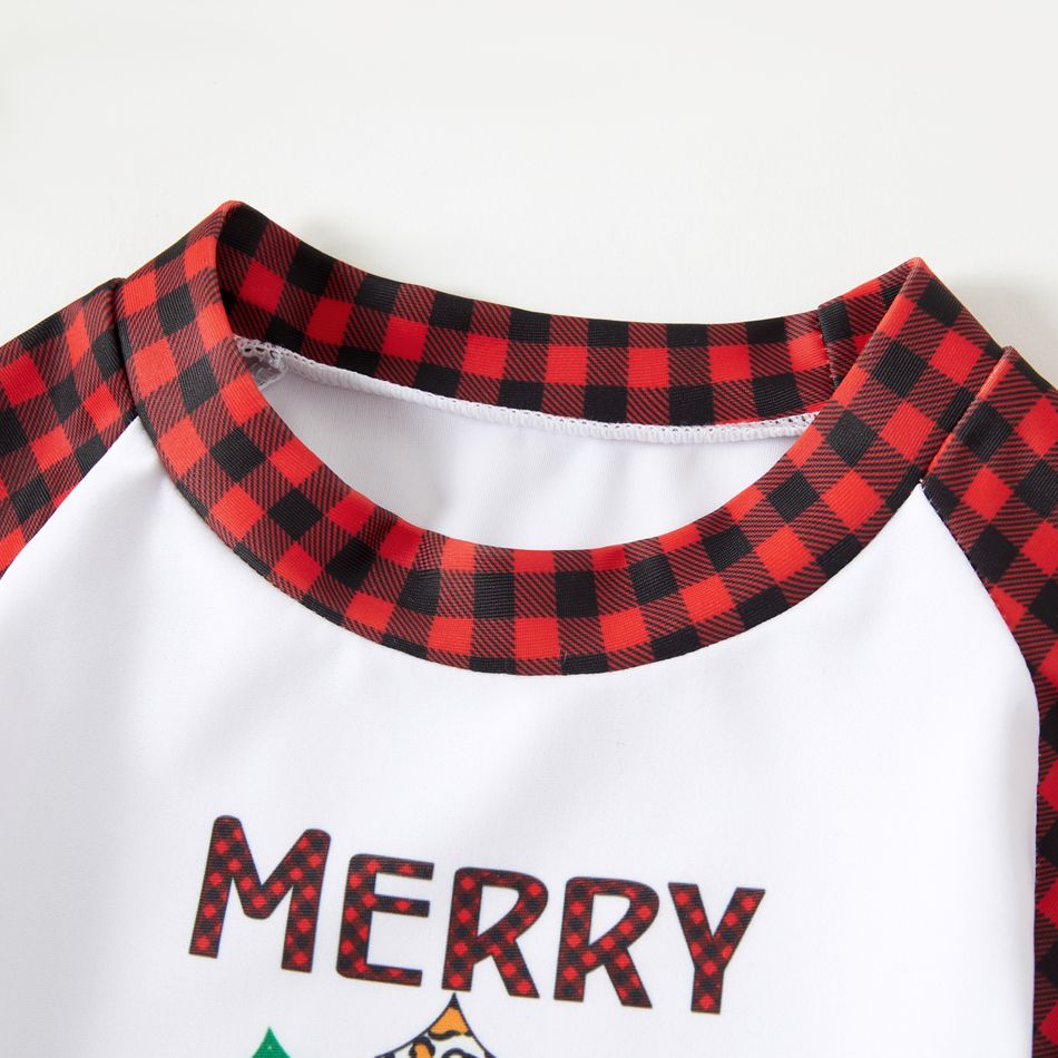 Natale 3 pezzi Neonato Unisex Cuciture in tessuto Casual Costumi da bagno Rosso big image 2