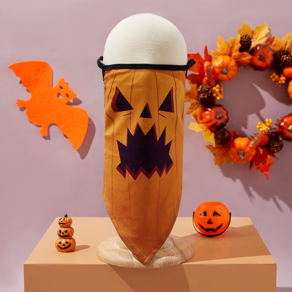 3D Halloween Neck Gaiter Warmer Windproof Face Mask Scarf Orange big image 4