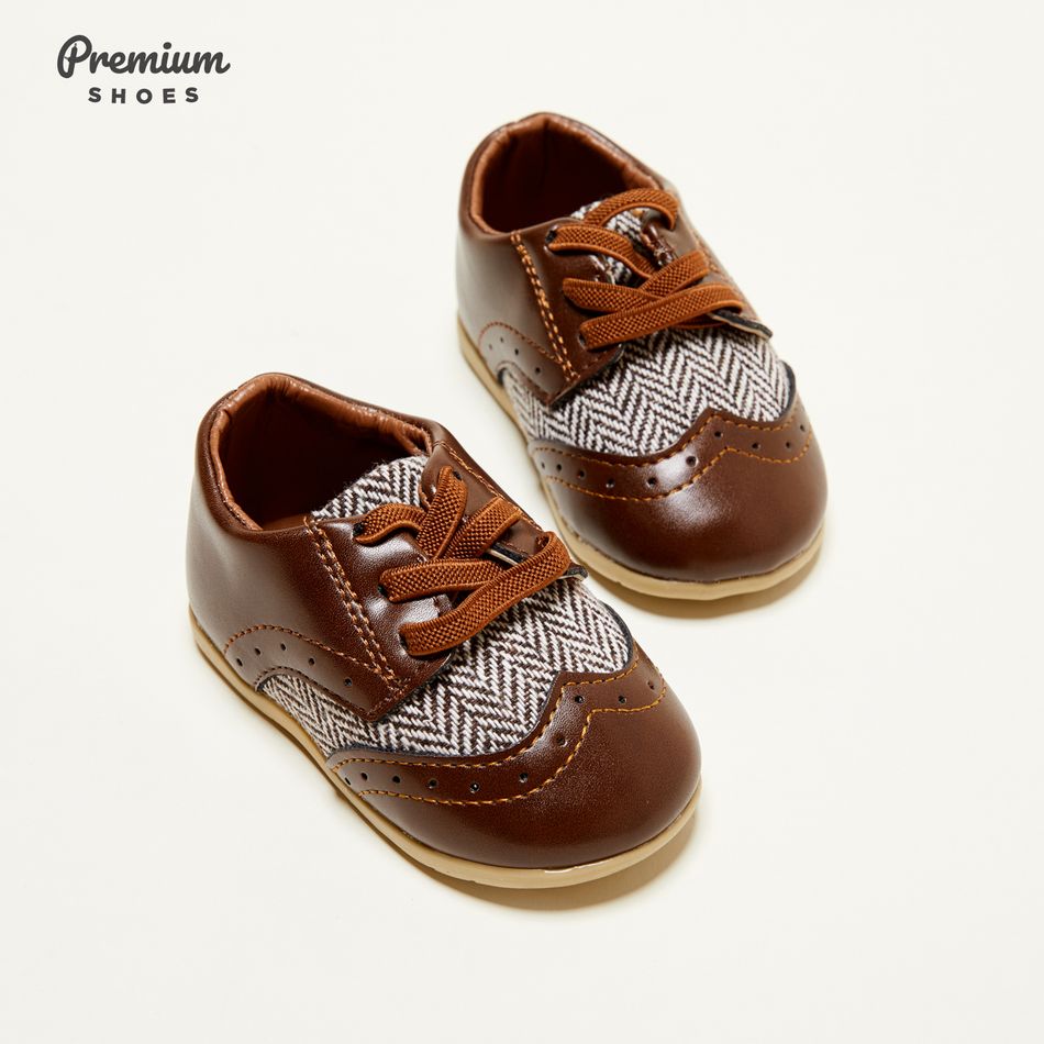 Baby / Toddler Splice Shoelace Decor Prewalker Shoes Brown