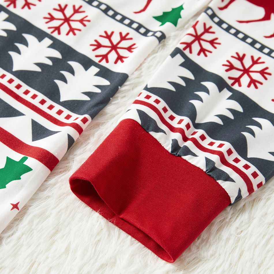 Natal Look de família Manga comprida Conjuntos de roupa para a família Pijamas (Flame Resistant) Vermelho/Branco big image 6