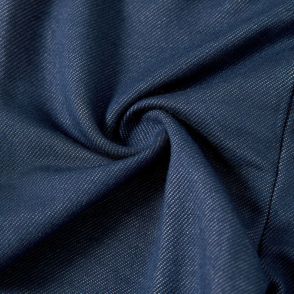 Kid Girl Figure Print Sweatshirt/  100% Cotton Denim Leggings Royal Blue big image 8
