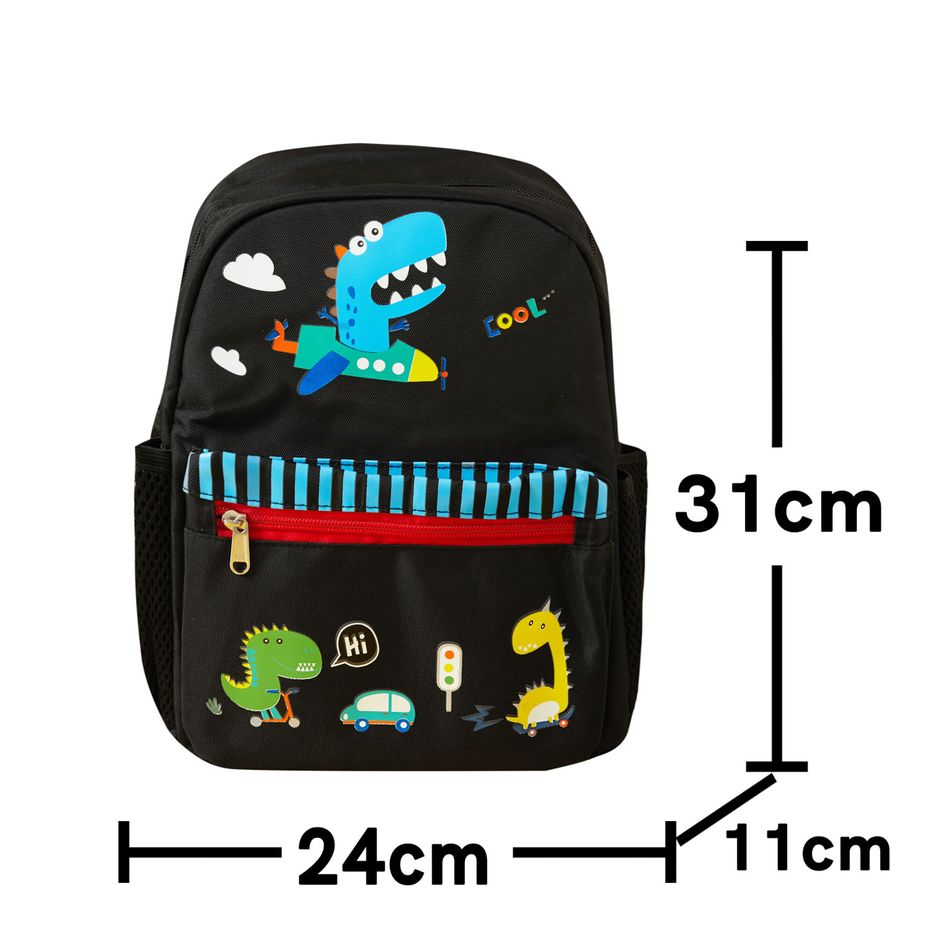 Baby Kids Cute Cartoon Print Backpack Toddler Square School Bag Travel Bag Black big image 9