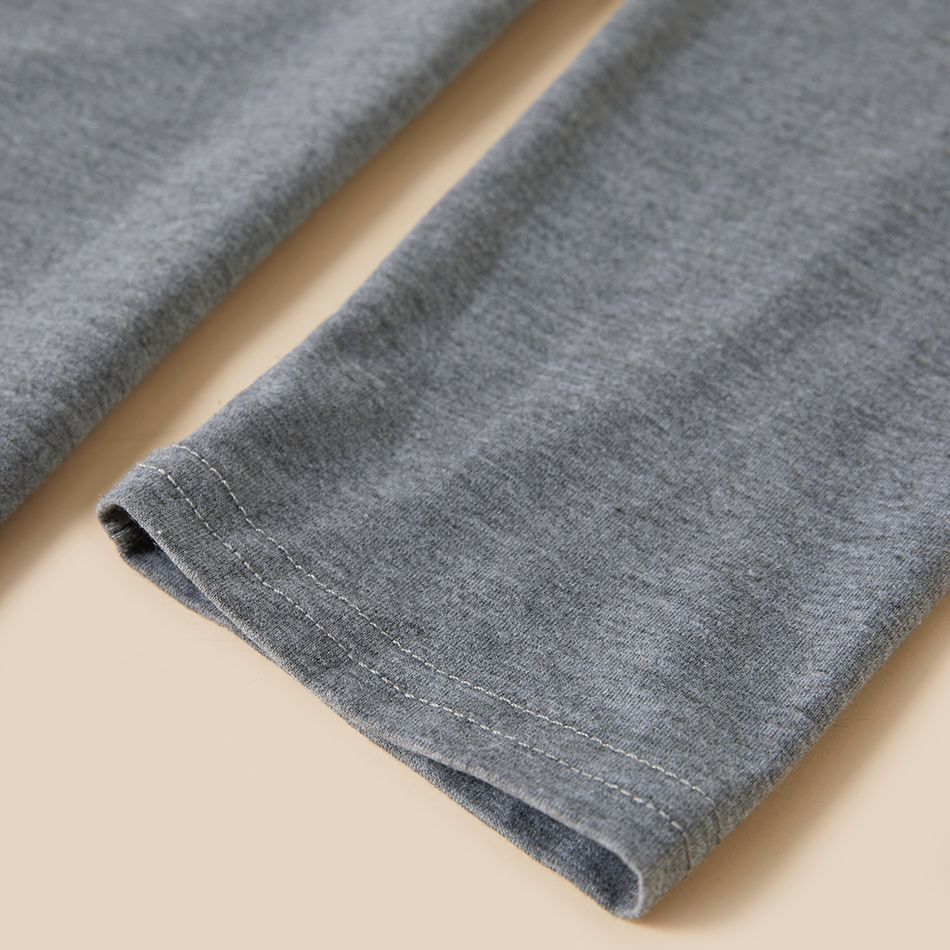 Christmas Polar Bear and Letter Print Grey Family Matching Long-sleeve Pajamas Sets (Flame Resistant) Dark Grey big image 5