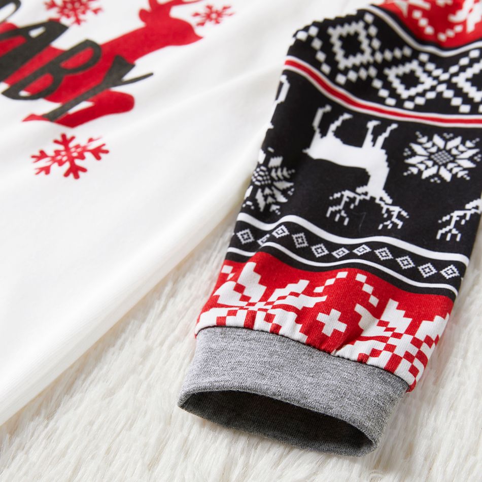 Christmas Reindeer and Letter Print Grey Family Matching Long-sleeve Pajamas Sets (Flame Resistant) MiddleAsh big image 7