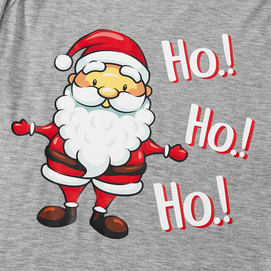 Christmas Cartoon Santa and Letter Print Red Family Matching Long-sleeve Pajamas Sets (Flame Resistant) Red big image 4