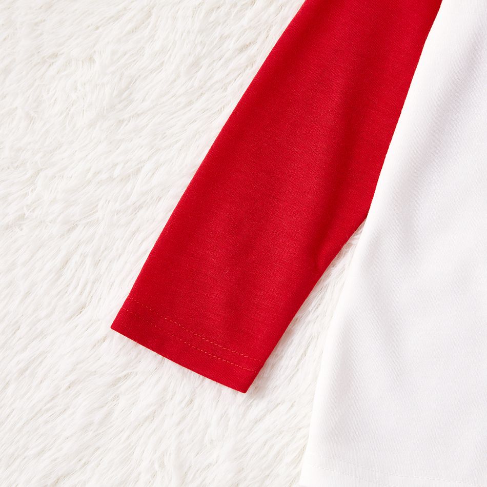 Christmas Tree Car and Letter Print Family Matching Red Raglan Long-sleeve Pajamas Sets (Flame Resistant) Multi-color big image 5