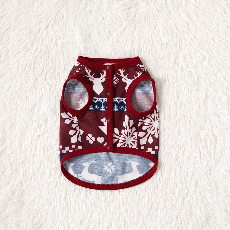 Christmas Deer and Letter Print Red Family Matching Raglan Long-sleeve Pajamas Sets (Flame Resistant) Color block big image 10