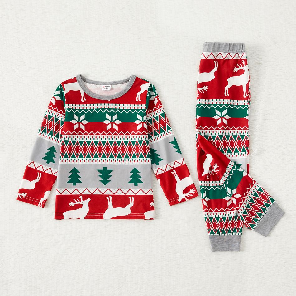 Family Matching Christmas Theme All Over Print Long-sleeve Pajamas Sets (Flame Resistant) Multi-color big image 5