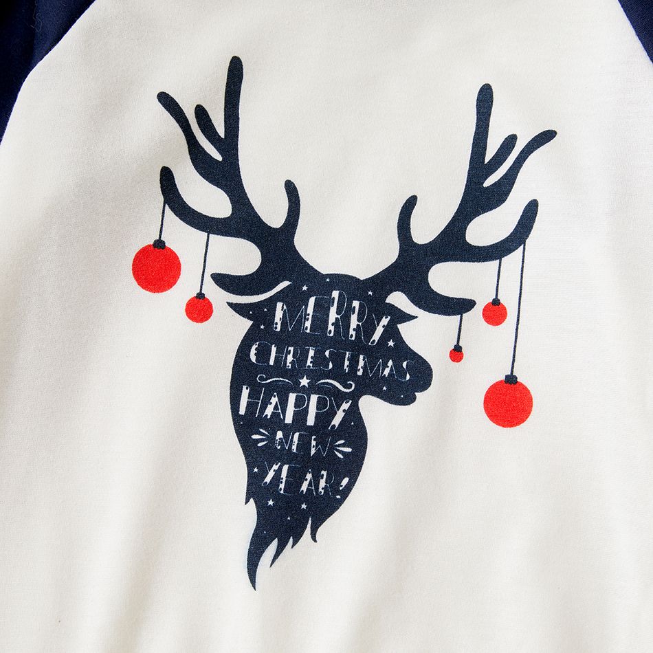 Christmas Reindeer and Letter Print Family Matching Long-sleeve Sweatshirts Dark Blue big image 10