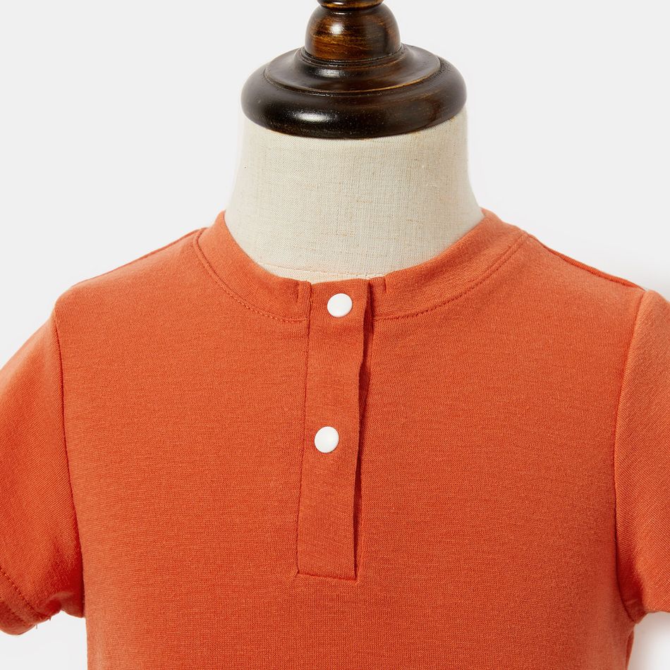 Orange Short-sleeve Split Hem Twist Knot T-shirt Dress for Mom and Me Orange big image 9