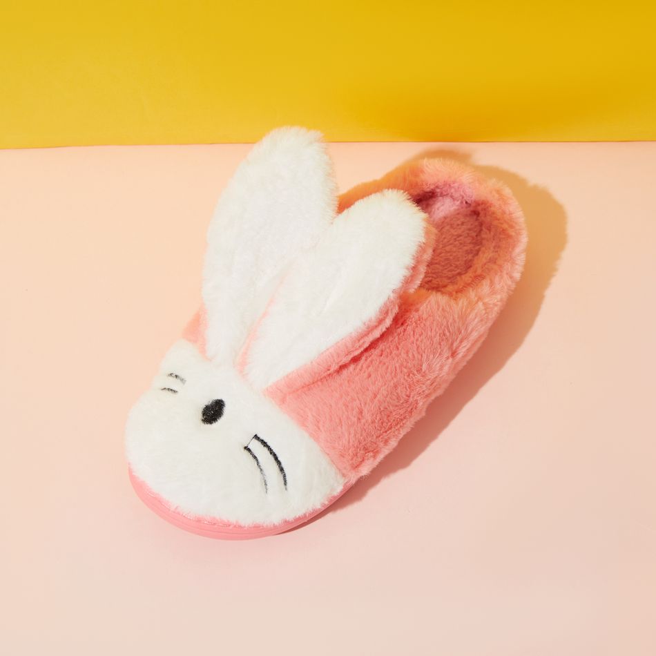 Toddler / Kid Cartoon Rabbit Warm Fleece-lining Slippers Pink big image 4