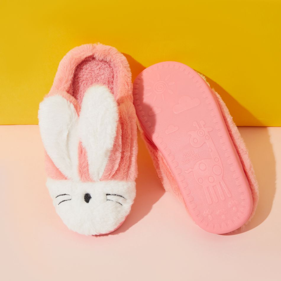 Toddler / Kid Cartoon Rabbit Warm Fleece-lining Slippers Pink big image 3