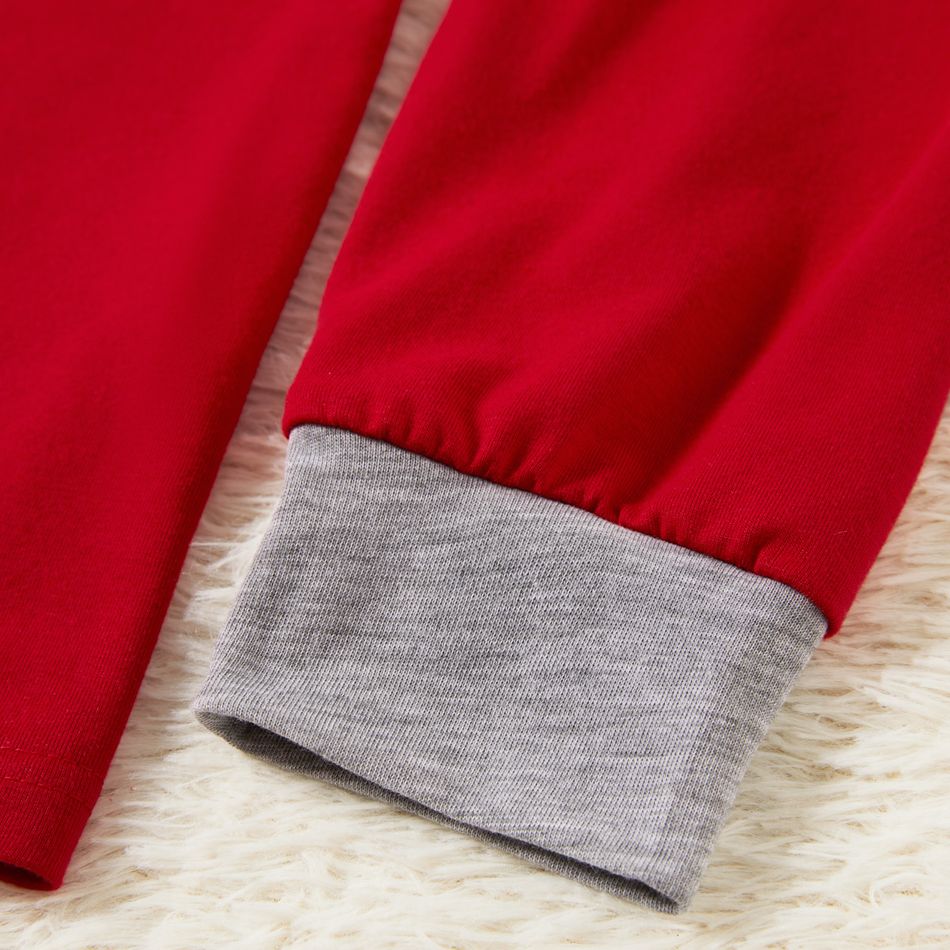 Christmas Polar Bear and Letter Print Red Family Matching Long-sleeve Pajamas Sets (Flame Resistant) Red/White big image 5