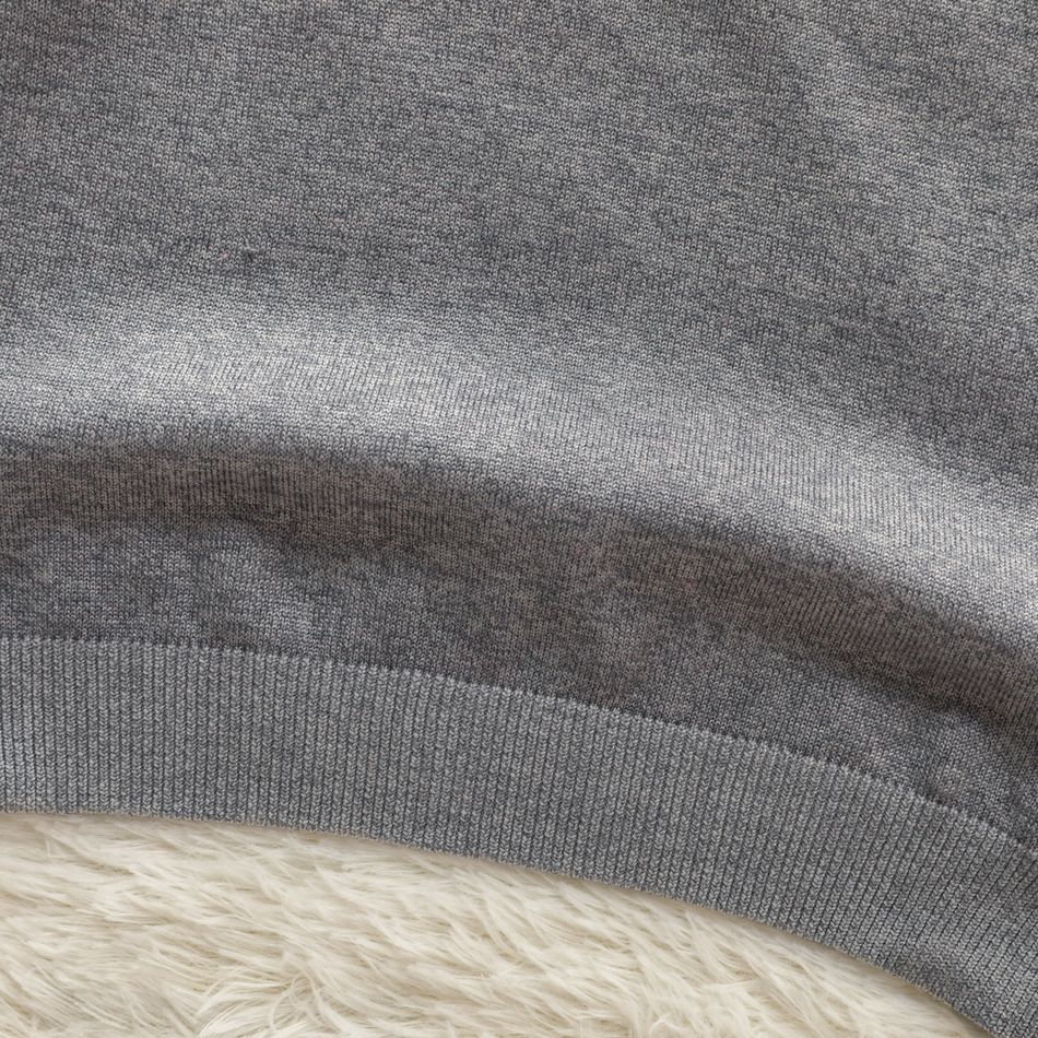 Kid Boy Turtleneck Solid Color Sweater Grey big image 5