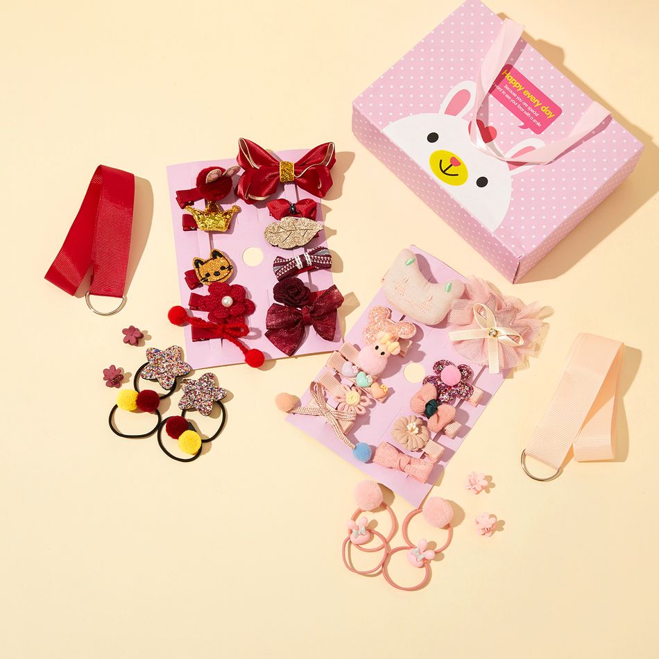 18pcs/set Multi-style Hair Accessory Sets for Girls (The opening direction of the clip is random) Rose Gold big image 2