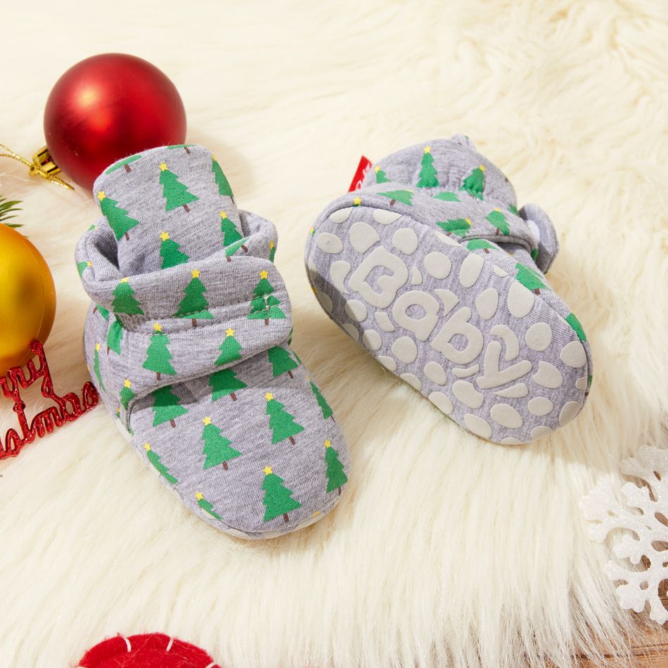 Baby / Toddler Christmas Warm Velcro Closure Prewalker Shoes Green big image 1