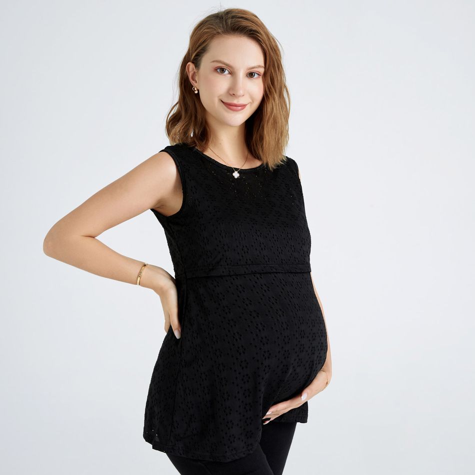 Nursing Black Sleeveless Schiffy Vest Black