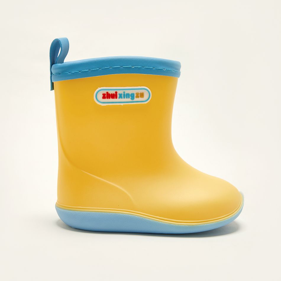 Toddler / Kid Letter Detail Yellow Rain Boots Yellow