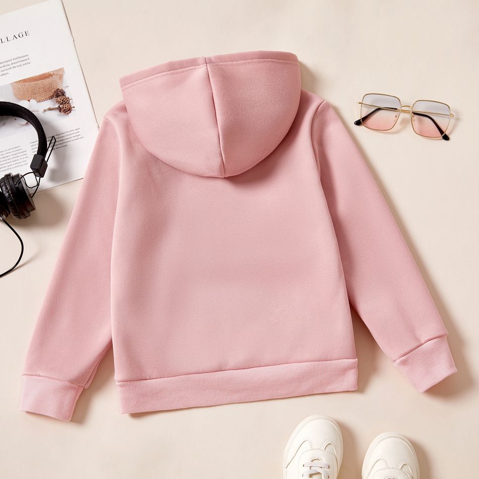 Kid Boy Fleece Lined Solid Color Hoodie Sweatshirt/ Pocket Design Cotton Cargo Pants Pink big image 5