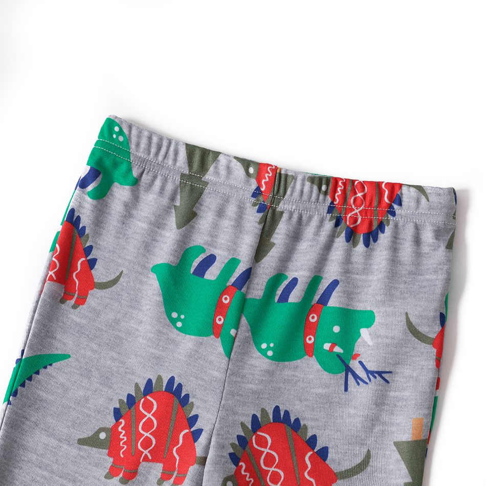 Christmas All Over Dinosaur Print Snug Fit Family Matching Long-sleeve Pajamas Sets Multi-color big image 9