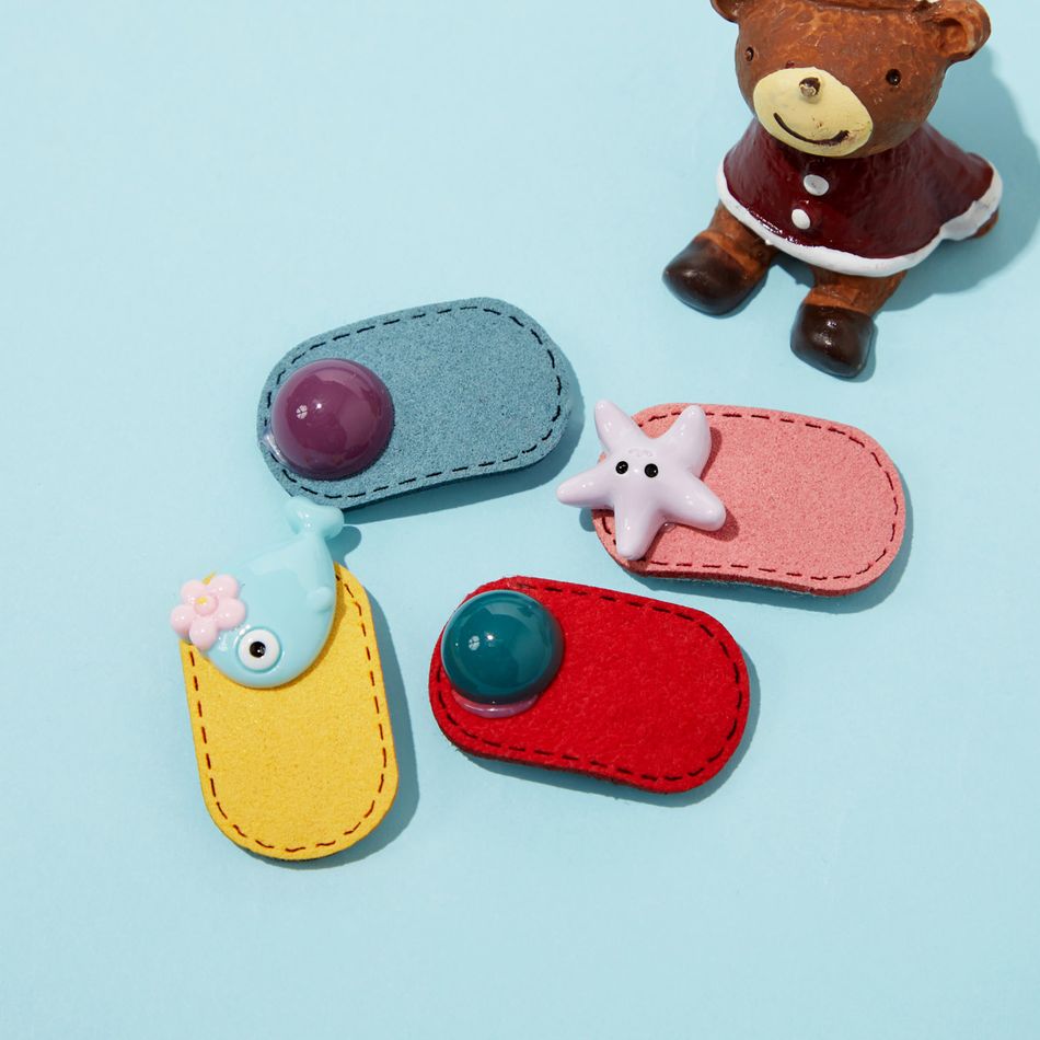 4-pack Cartoon Fruit Animal Decor Hair Clip for Girls Pink