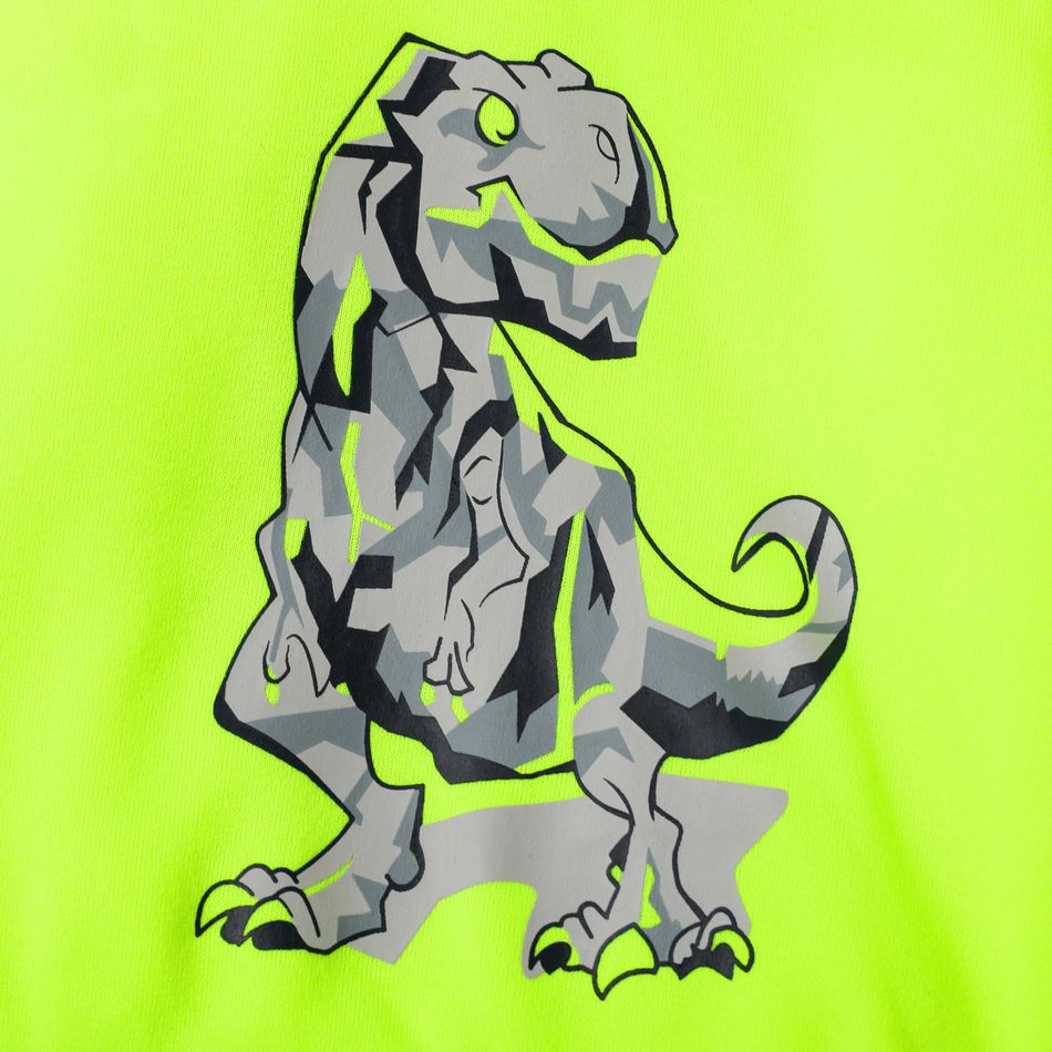 2 unidades Criança Menino Costuras de tecido Infantil Dinossauro conjuntos de moletom Verde big image 3
