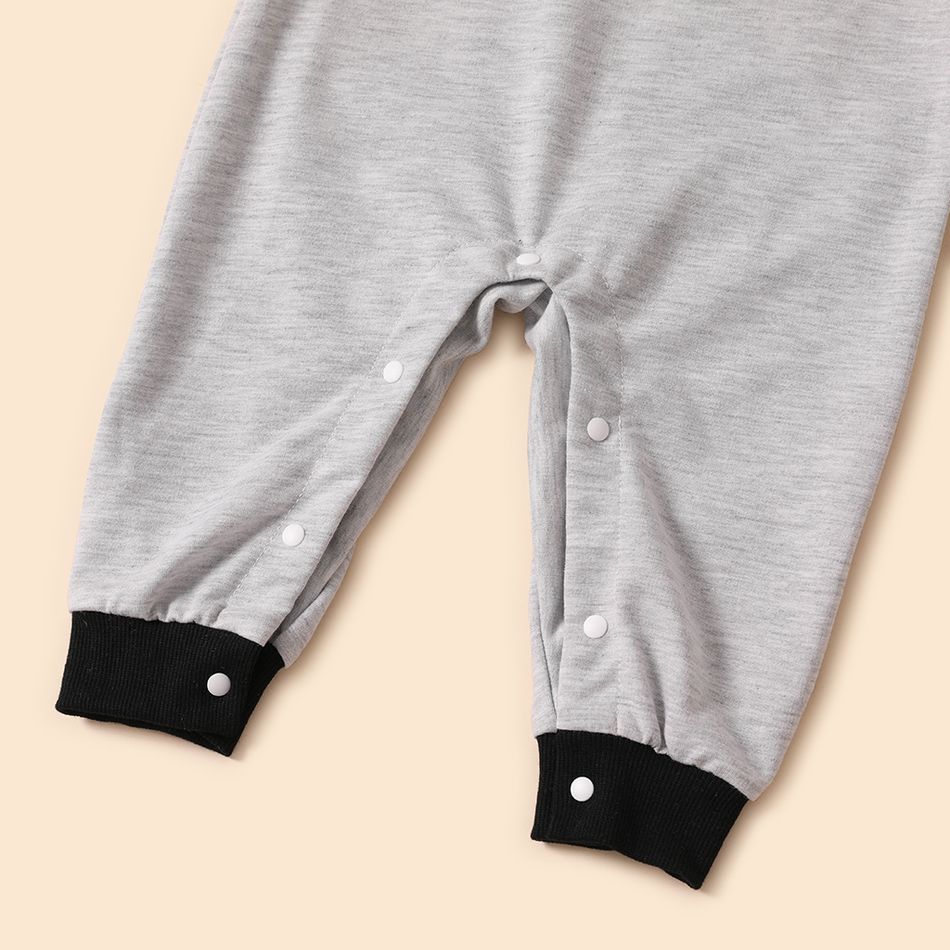 Christmas Hat and Letter Print Grey Family Matching Raglan Long-sleeve Sweatshirts Grey big image 13