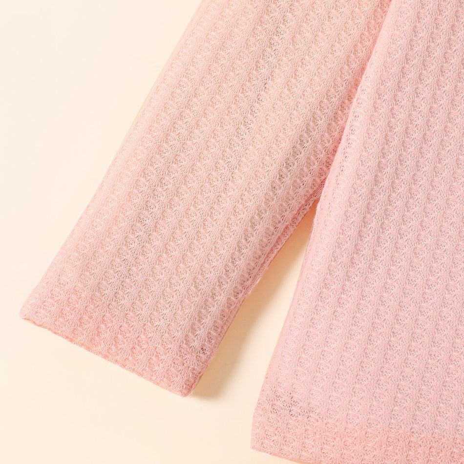 2 pièces Enfant en bas âge Fille Bord à volants Basique ensembles de gilet Rose big image 3