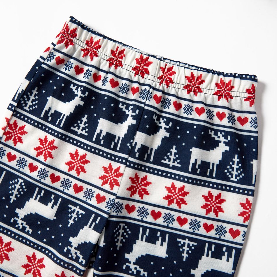 Natal Look de família Manga comprida Conjuntos de roupa para a família Pijamas (Flame Resistant) Azul Escuro/Branco/Vermelho big image 6