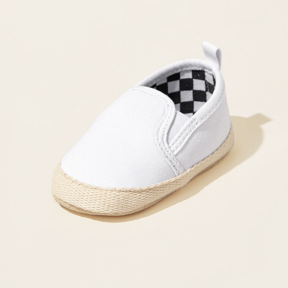 طفل / طفل عارضة شبكة الكلاسيكية حذاء قماش أطفال prewalker أبيض big image 4