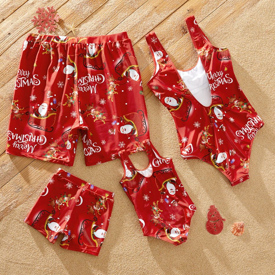 Natal Look de família Conjuntos de roupa para a família Fato de banho Vermelho big image 10